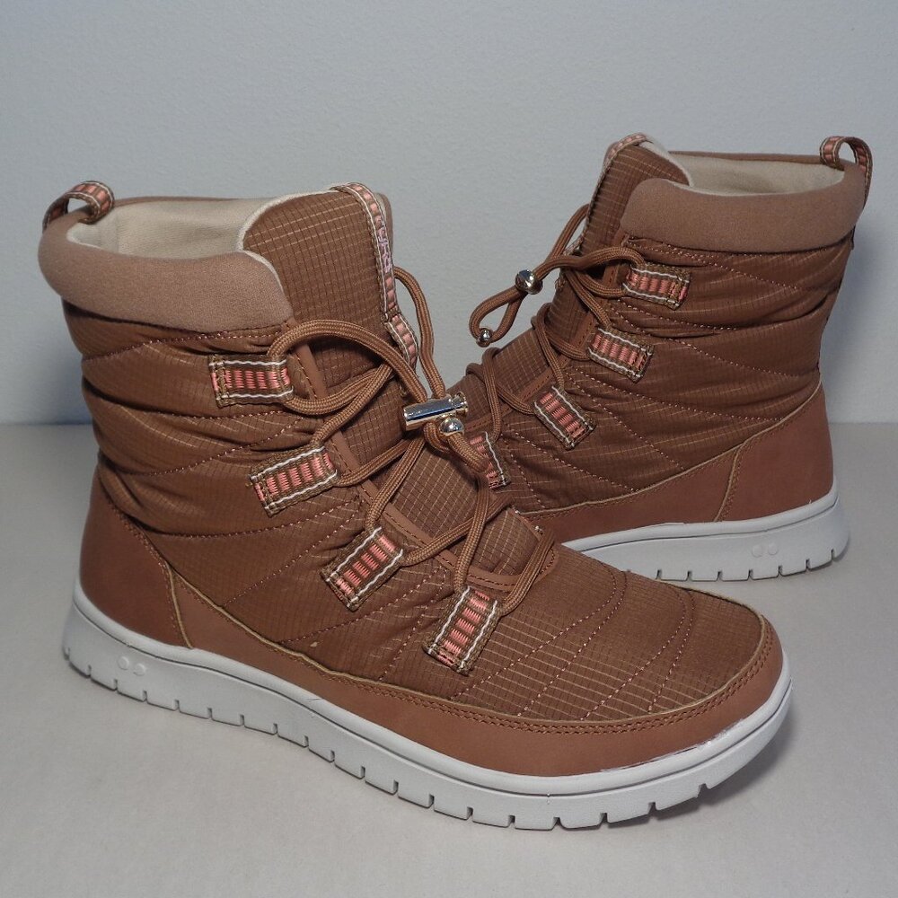 Ryka Size 6.5 Wide SENNA 3 Saddletan Fabric Boots New Women's Shoes